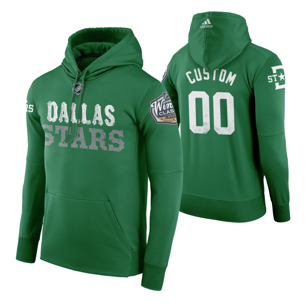 Adidas Stars Custom Men Green 2020 Winter Classic Retro NHL Hoodie